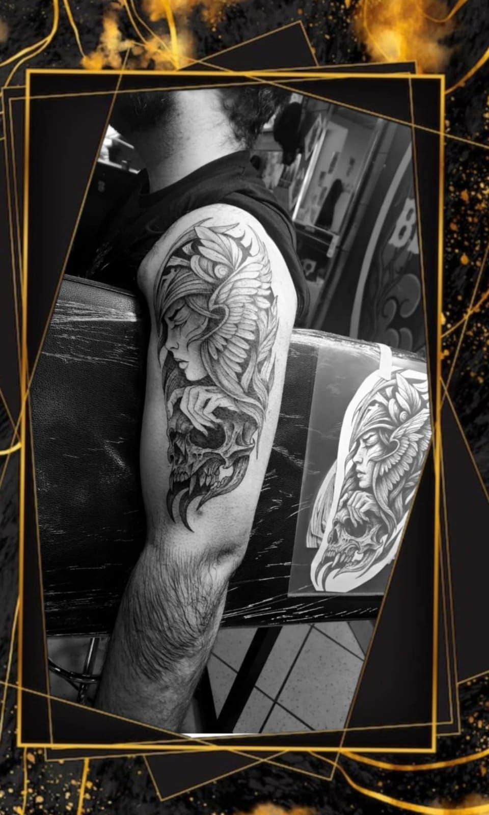 Tatouage pointillisme dot work réalisation 7 — Black Chick Tattoo Tours-en-Savoie