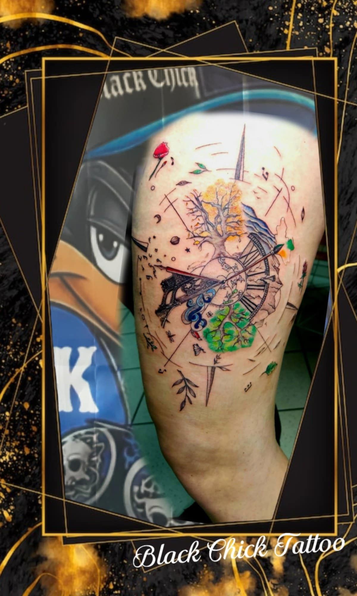 Tatouage pointillisme dot work réalisation 20 — Black Chick Tattoo Tours-en-Savoie