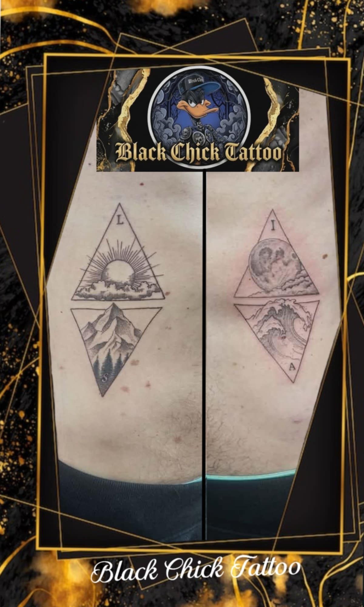 Tatouage pointillisme dot work réalisation nº80 — Black Chick Tattoo, studio de Tours-en-Savoie