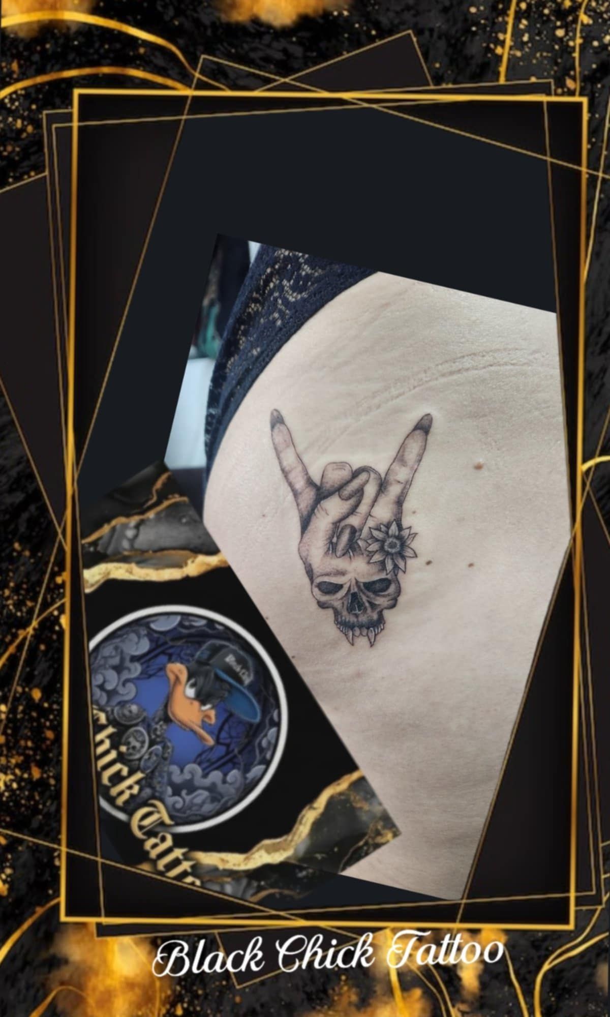Tatouage pointillisme dot work réalisation nº81 — Black Chick Tattoo, studio de Tours-en-Savoie