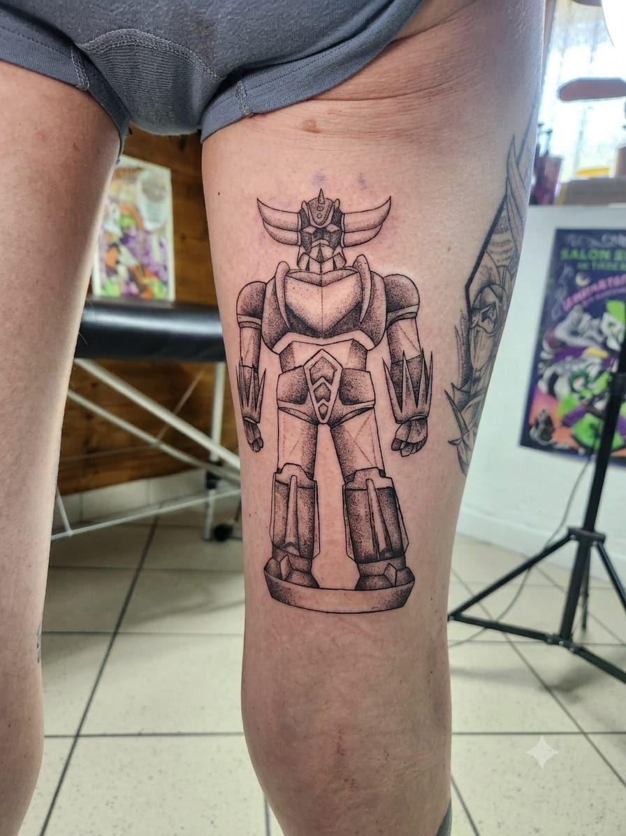 Tatouage pointillisme dot work réalisation nº85 — Black Chick Tattoo, studio de Tours-en-Savoie